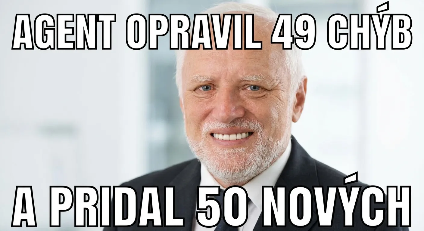 Pain Harold meme: Agent opravil 49 chýb. A pridal 50 nových.