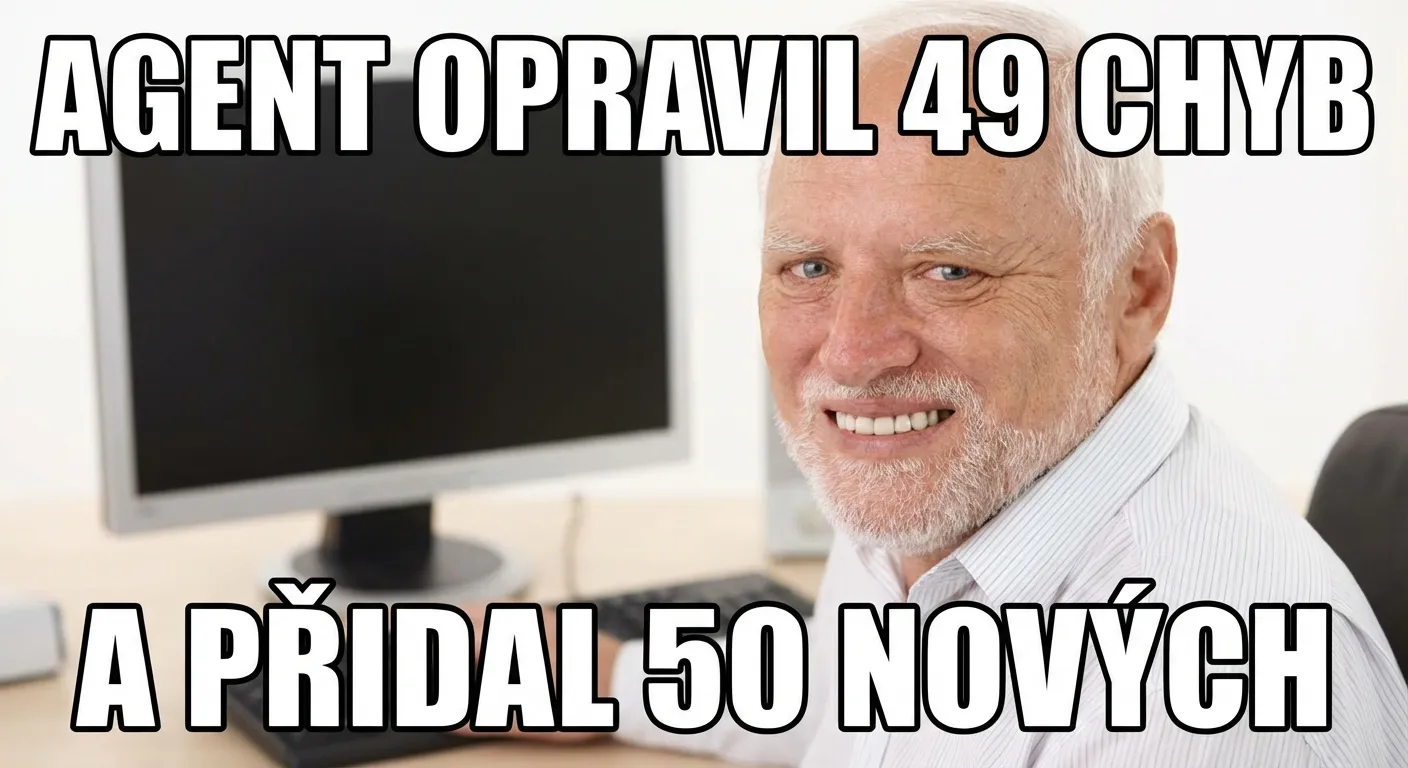 Pain Harold meme: Agent opravil 49 chyb. A přidal 50 nových.